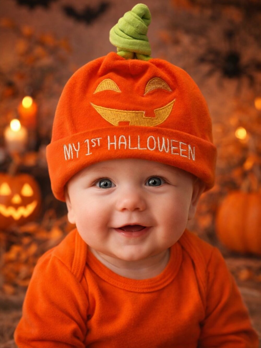 Baby Essentials “My 1st Halloween” Pumpkin Hat 0–6 Months Like New 🎃